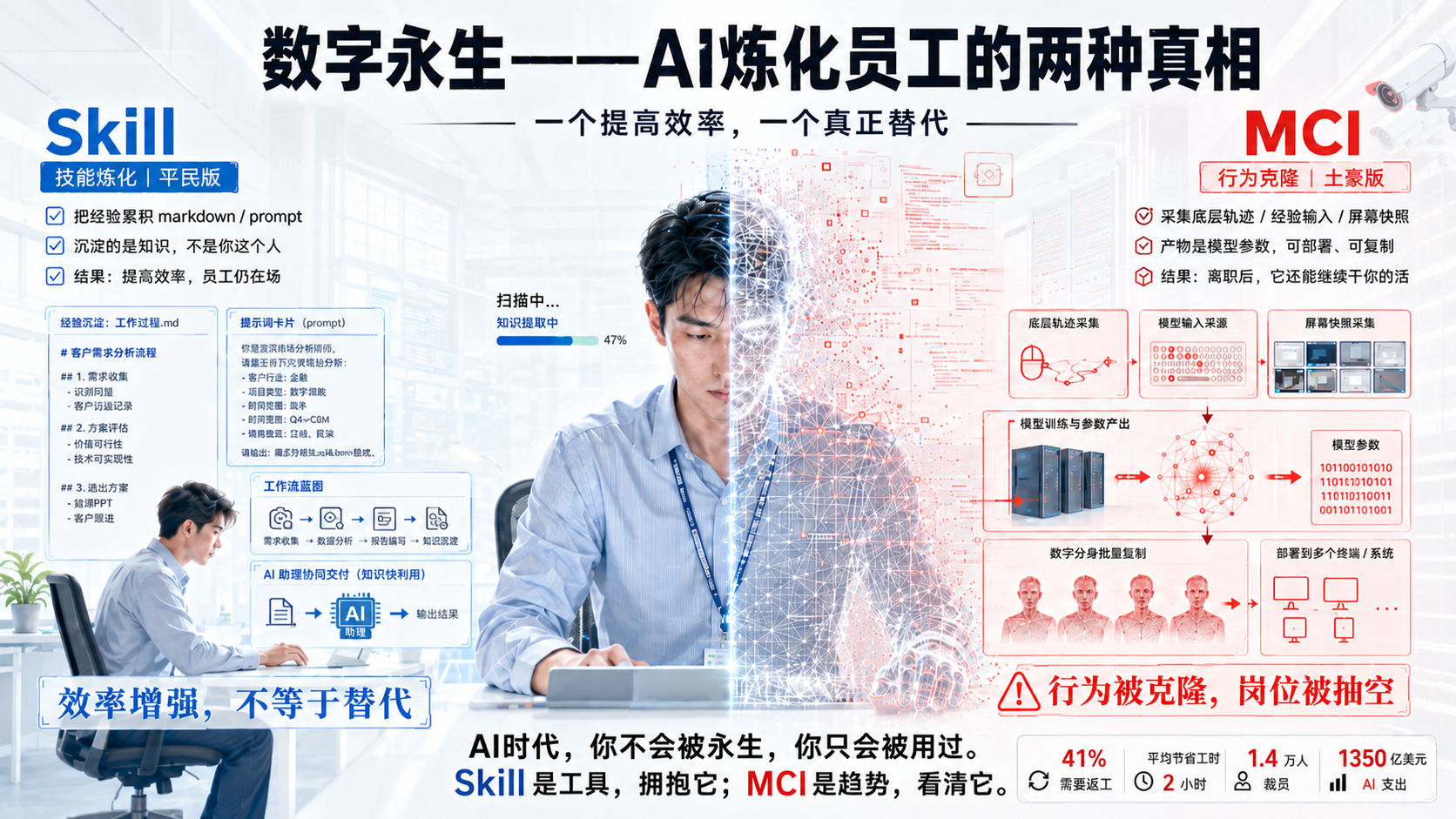 数字永生 · AI 炼化员工的两种真相
